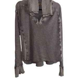 Free People Waffle-Knit Pullover Hoodie